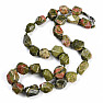 Unakite necklace made of large nuggets