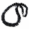 Black agate necklace made of cut beads