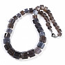 Agate gray necklace made of cut beads