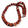 Red jasper necklace made of cut beads