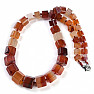 Red agate necklace made of cut beads