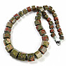 Unakite necklace made of cut beads