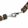 Unakite necklace made of cut beads