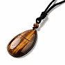 Tiger's eye Drop pendant on a string