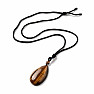 Tiger's eye Drop pendant on a string