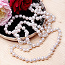 Exclusive women's pearl necklace made of white pearls 114 cm