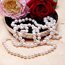 Exclusive women's pearl necklace made of white pearls 114 cm