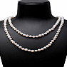 Exclusive women's pearl necklace made of white pearls 114 cm