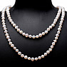 Exclusive women's pearl necklace made of white pearls 114 cm