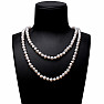 Exclusive women's pearl necklace made of white pearls 158 cm