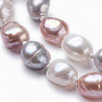 Exclusive women's pearl necklace made of colored pearls 120 cm