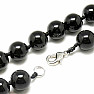 Agate black necklace of large beads 1 cm