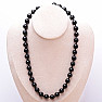 Agate black necklace of large beads 1 cm