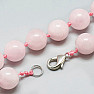 Rose quartz bead necklace 10 mm