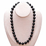 Agate black necklace of large beads