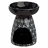 Aroma lamp ceramic black Floral pattern B