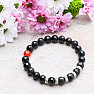 Black obsidian and carnelian bead bracelet RB Design 13