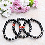 Black obsidian and carnelian bead bracelet RB Design 13