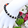 Black obsidian and carnelian bead bracelet RB Design 13