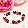 Cracked crystal, carnelian and obsidian bracelet RB Design 171