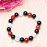 Cracked crystal, carnelian and obsidian bracelet RB Design 171