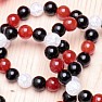 Cracked crystal, carnelian and obsidian bracelet RB Design 171