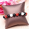 Cracked crystal, carnelian and obsidian bracelet RB Design 171