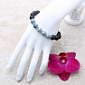 Obsidian with blue agate men&#39;s bracelet RB Design 47