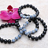 Obsidian with blue agate men&#39;s bracelet RB Design 47