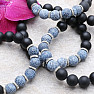 Obsidian with blue agate men&#39;s bracelet RB Design 47