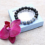 Obsidian with blue agate men&#39;s bracelet RB Design 47