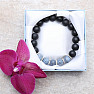 Obsidian with blue agate men&#39;s bracelet RB Design 47