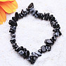 Obsidian snowflake chopped bracelet