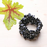 Obsidian flake bracelet chopped wide