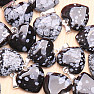 Obsidian snowflake heart shaped pendant