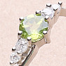 Silver ring with cut olivine and zircons Ag 925 011580 PD