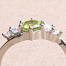 Silver ring with cut olivine and zircons Ag 925 011580 PD