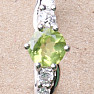 Silver ring with cut olivine and zircons Ag 925 011580 PD