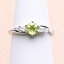 Silver ring with cut olivine and zircons Ag 925 011580 PD