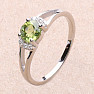 Silver ring with cut olivine and zircons Ag 925 015090 PD