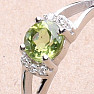 Silver ring with cut olivine and zircons Ag 925 015090 PD