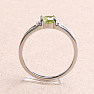 Silver ring with cut olivine and zircons Ag 925 015090 PD