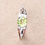 Silver ring with cut olivine and zircons Ag 925 015090 PD