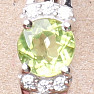 Silver ring with cut olivine and zircons Ag 925 015090 PD