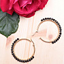 Onyx polished luxury circular stainless steel earrings