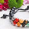 Agate black chakra bracelet double with Shamballa clasp