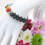 Agate black chakra bracelet double with Shamballa clasp