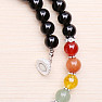 Onyx chakra necklace with amethyst beads