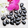 Agate black pendant flat drop