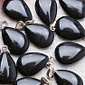 Agate black pendant flat drop